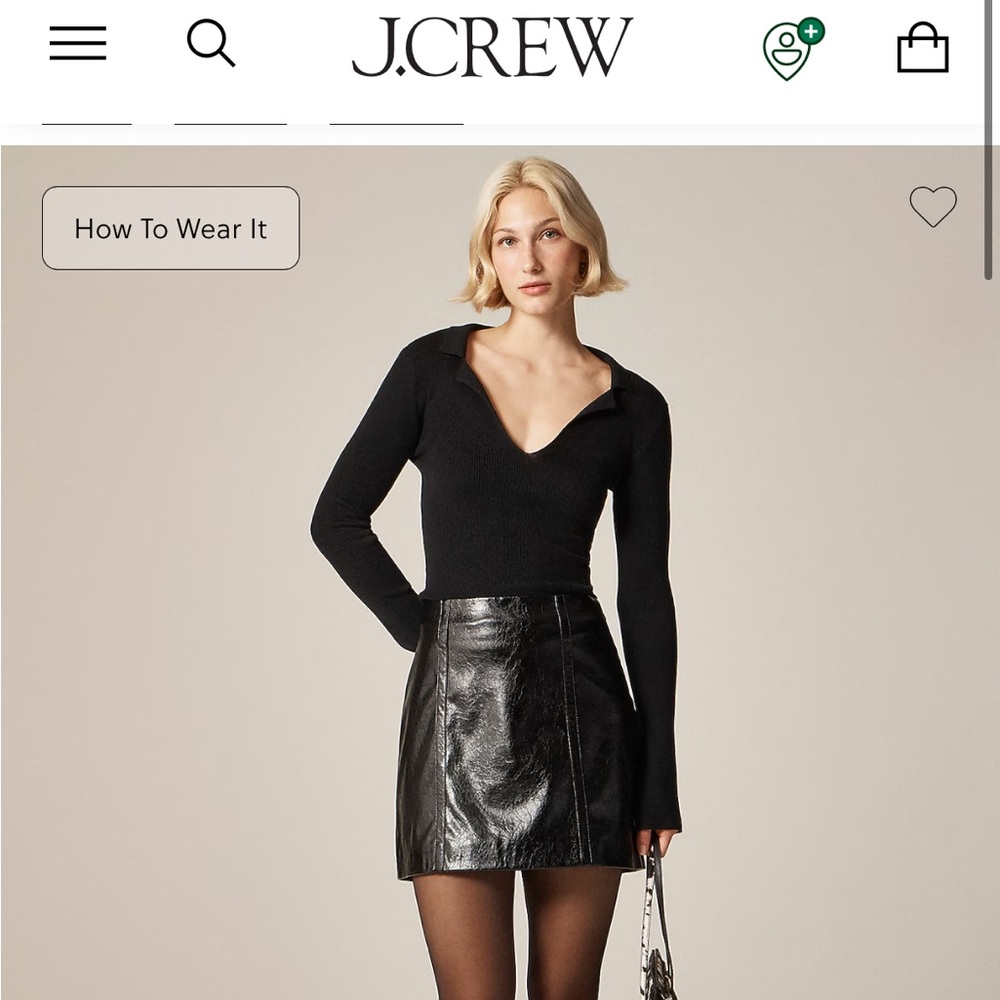 NWT J. Crew Fitted pullover sweater in TENCEL™ lyocell blend polo sweater